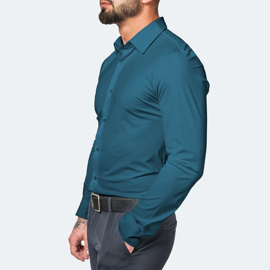 The "Infinite" Performance Dress Shirt | 4-Way Stretch & Zero-Iron