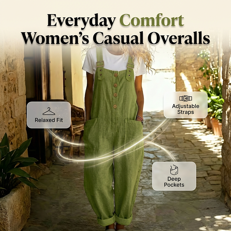 🌿New arrival 40% OFF!👖 Women's Casual Button-Front Overalls