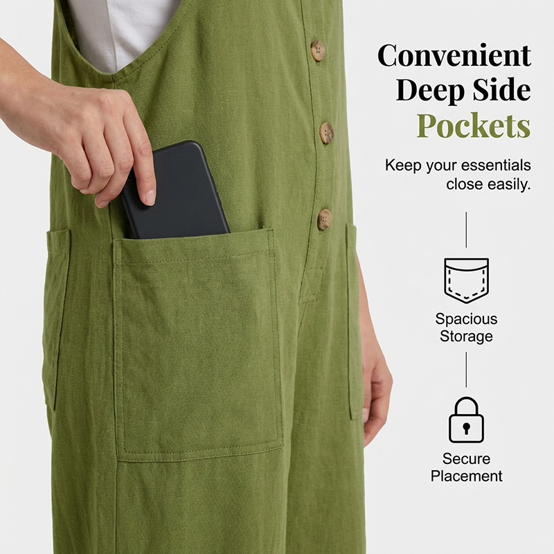🌿New arrival 40% OFF!👖 Women's Casual Button-Front Overalls