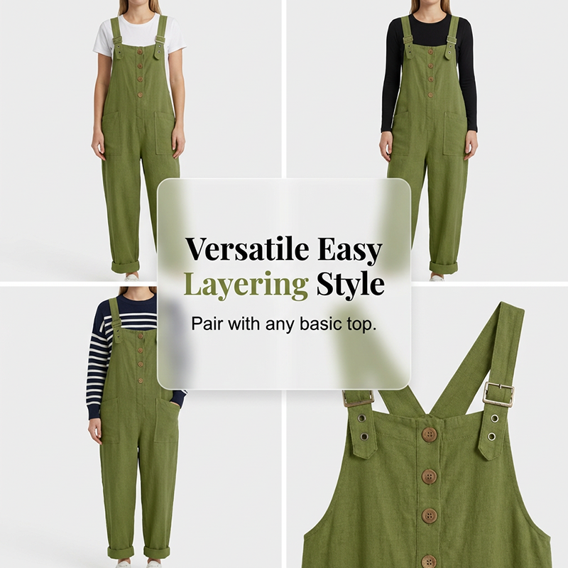 🌿New arrival 40% OFF!👖 Women's Casual Button-Front Overalls
