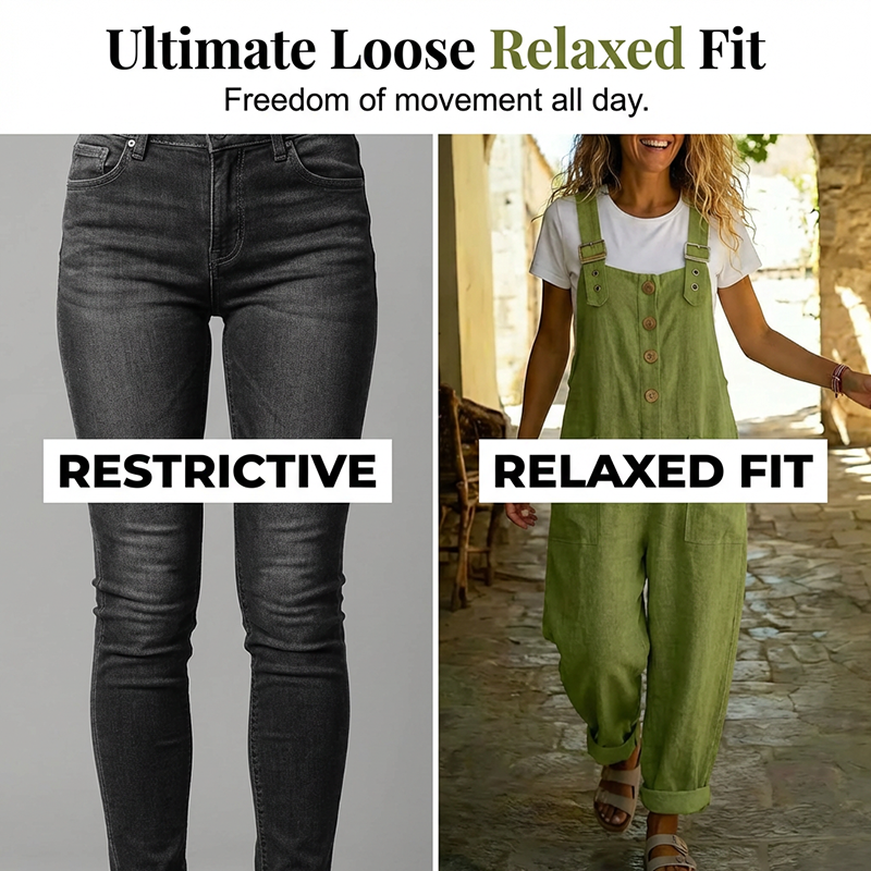 🌿New arrival 40% OFF!👖 Women's Casual Button-Front Overalls