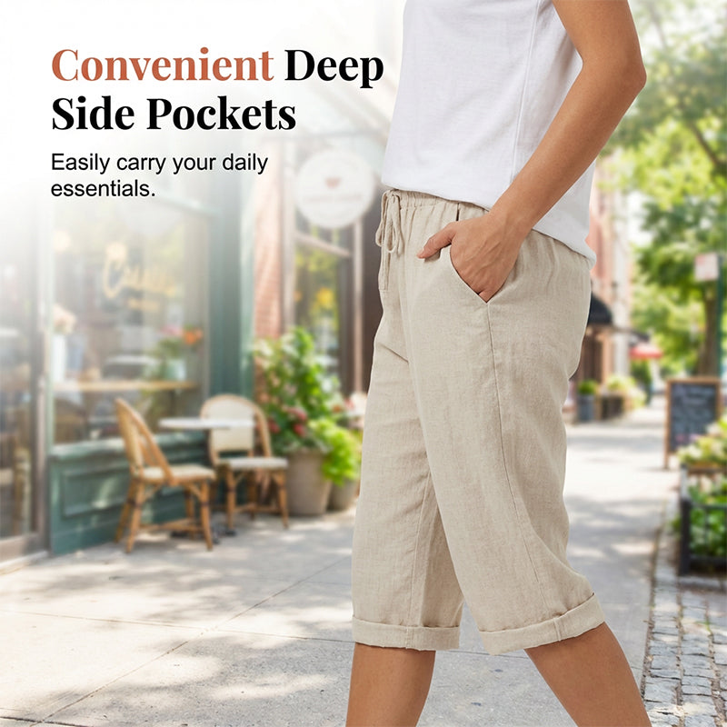 ⏳Time-Limited Special Price: 💲11.99 with FREE GIFT!!🎁Women's Casual Cotton Linen Capris