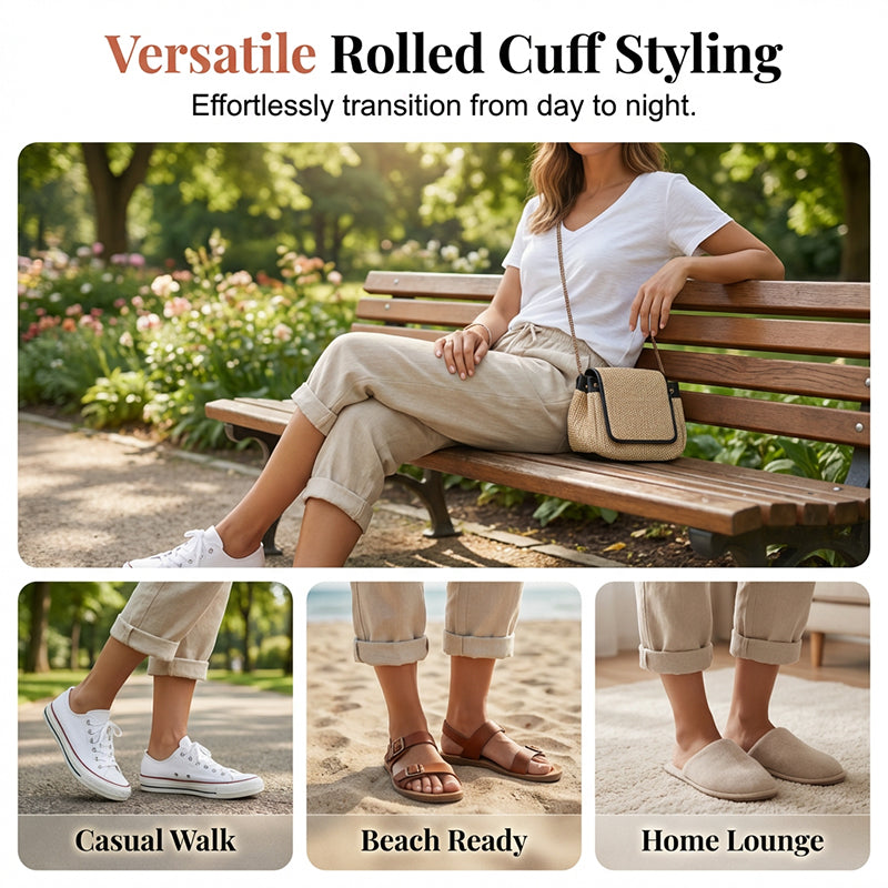 ⏳Time-Limited Special Price: 💲11.99 with FREE GIFT!!🎁Women's Casual Cotton Linen Capris