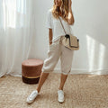 ⏳Time-Limited Special Price: 💲11.99 with FREE GIFT!!🎁Women's Casual Cotton Linen Capris