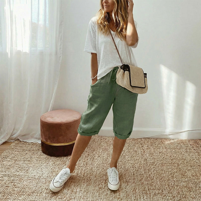 ⏳Time-Limited Special Price: 💲11.99 with FREE GIFT!!🎁Women's Casual Cotton Linen Capris