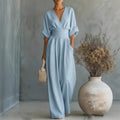 Women's V-neck jumpsuit